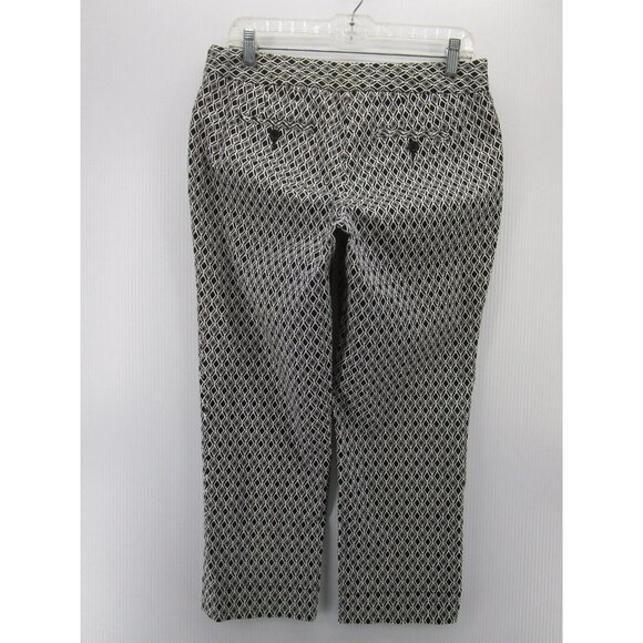 Laundry Shelli Segal Pants 8 White Straight Crop Career Stretch NEW - Picture 7 of 10